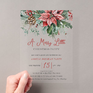 Winter Floral Merry Little Christmas Party Acryleinladungen