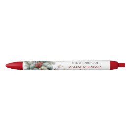 Winter Floral Red White Christmas Rose Hochzeit Kugelschreiber