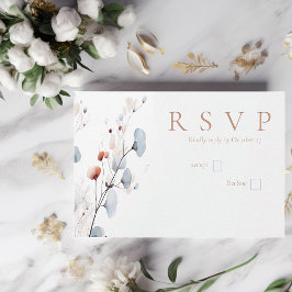 Winter floral RSVP karte