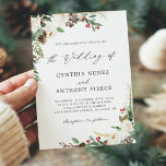 Winter Floral Rustic Charm Wonderland Hochzeit Einladung<br><div class="desc">Diese rustikale Winter Blumenbeeren pinecone Hochzeitseinladung ist der perfekte Weg, um Ihre Gäste zu Ihrer Hochzeit einzuladen. Das Design besticht durch Blume im Winter, Nadelkronen und eine winterliche Wunderlandschaft in rustikalem Stil. Außerdem war es mit der Möglichkeit des digitalen Downloads noch nie einfacher, Ihre Liebe mit Freunden und Familie zu...</div>