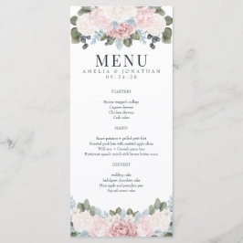 Winter floral | Rustikales Hochzeitmenü Menükarte