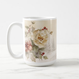 Winter Floral Snowman Tasse