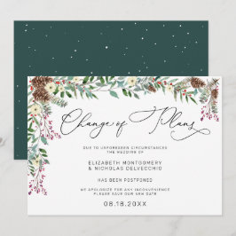 Winter floral | Verspätete Hochzeitsankündigung Einladung