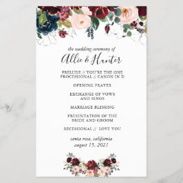 Winter Floral Wedding Program Flyer