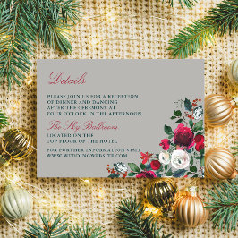 Winter Floral Weihnachten Dezember Hochzeit Begleitkarte