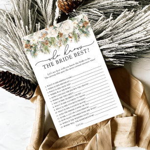 Winter Floral wer weiß Braut das beste Duschspiel
