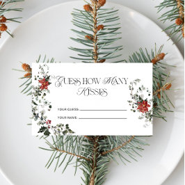 Winter Floral Wie viele Kisses Bridal Game Begleitkarte