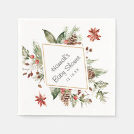 Winter florale Vegetation | Babydusche Napkins Serviette