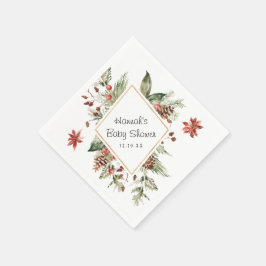 Winter florale Vegetation | Babydusche Napkins Serviette