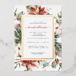 Winter florale Vegetation | Weihnachtsdusche Folieneinladung