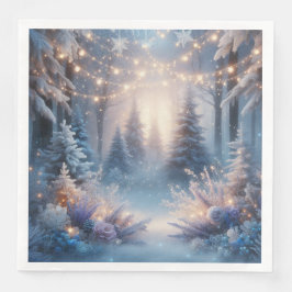 Winter Florals Mattiert Pines Dinner Napkins Serviette