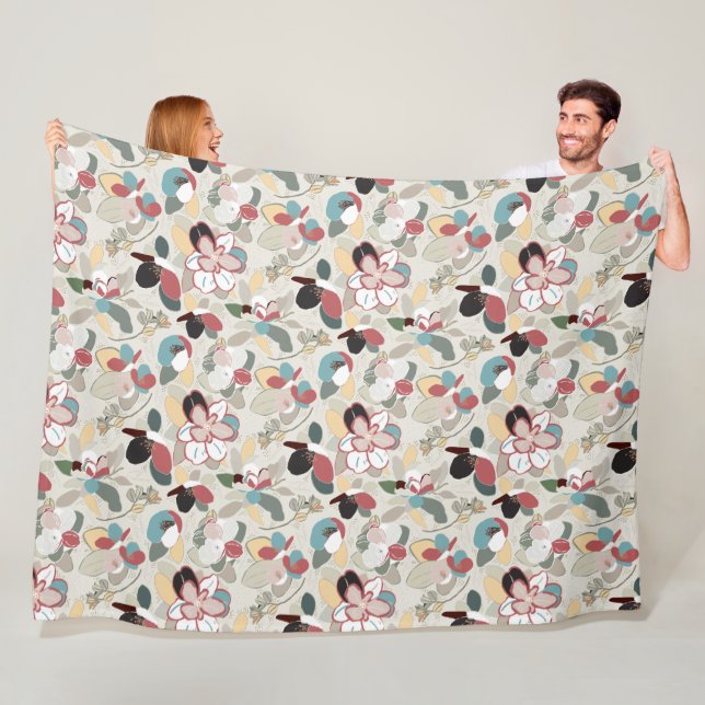 Winter Florals neutral Fleecedecke (Beispiel)