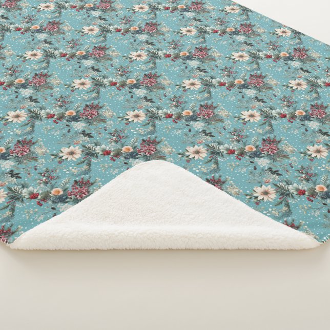 Winter Florals Sherpadecke (3/4)