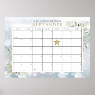 Winter Foliage Babydusche schätzt das passende Dat Poster