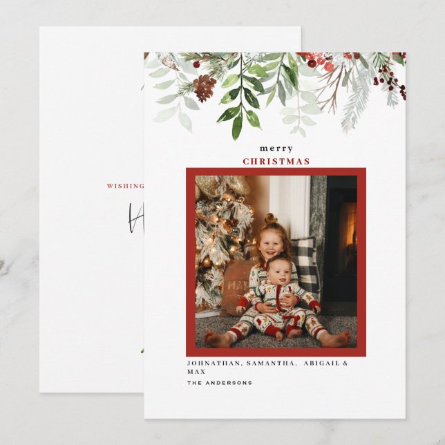 Winter Foliage Foto Modernes Weihnachtsfest (Vorne/Hinten)