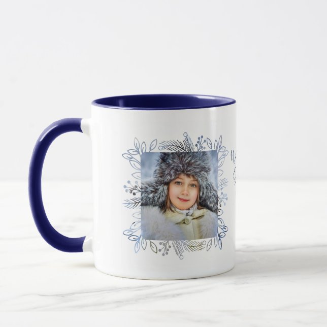 Winter Foliage Frame 2 Foto Tasse (Links)