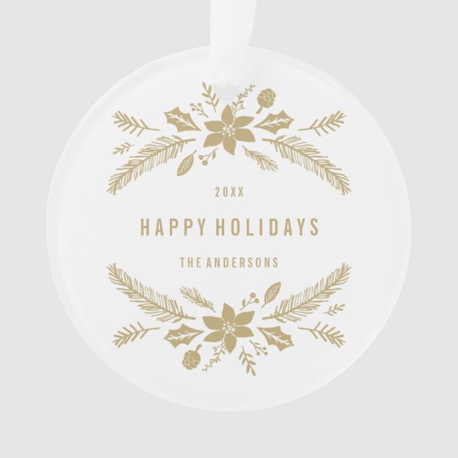 Winter Foliage Gold Ornament (Vorderseite)