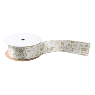 Winter Foliage Gold Satinband