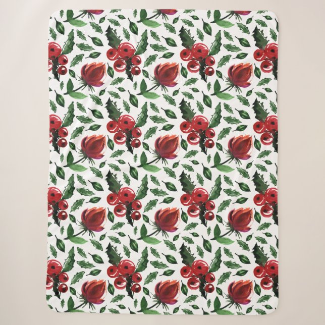 Winter Foliage Holly Berries Botanical Sherpadecke (Vorderseite)