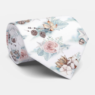 Winter Foliage Muster Neck Tie Krawatte