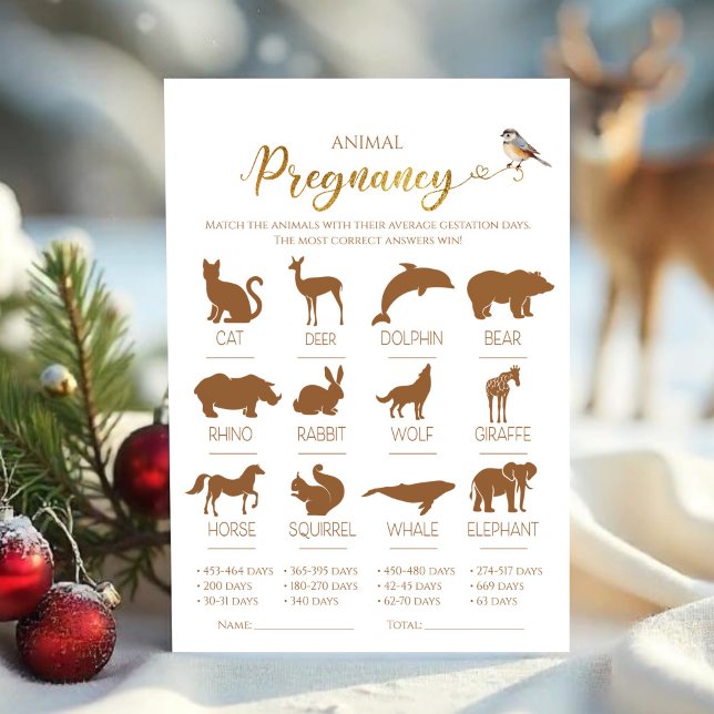 Winter Forest Animal Pregnancy Baby Showspiel Einladung (Von Creator hochgeladen)