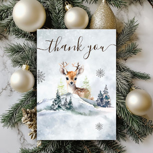 Winter Forest Baby Deer Animal Baby Dusche Dankeskarte