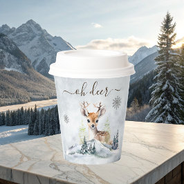 Winter Forest Baby Deer Animal Baby Dusche Pappbecher