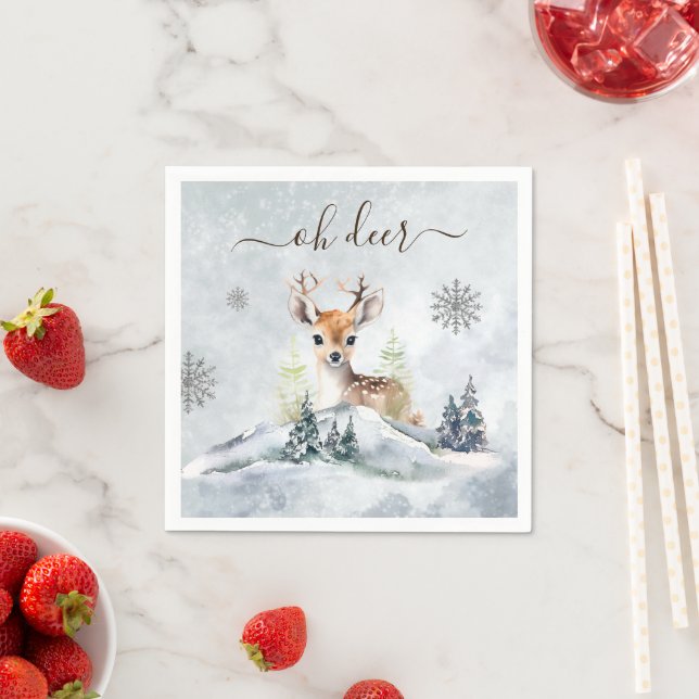 Winter Forest Baby Deer Baby Dusche Serviette (Beispiel)