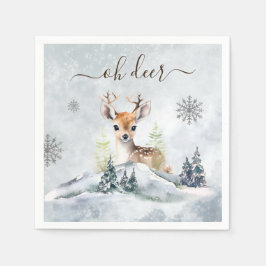 Winter Forest Baby Deer Baby Dusche Serviette