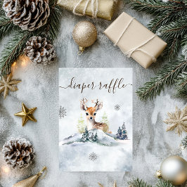 Winter Forest Baby Deer Baby Dusche Windelwanne Ra Begleitkarte