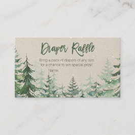 Winter Forest Baby Dusche - Windeln Raffelkarte Begleitkarte