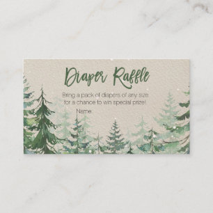 Winter Forest Baby Dusche - Windeln Raffelkarte Begleitkarte