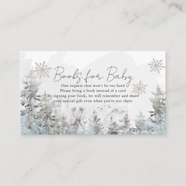 Winter Forest Baby Shower Buchungsanfrage Begleitkarte (Vorderseite)