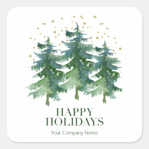 Winter Forest Company Quadratischer Aufkleber