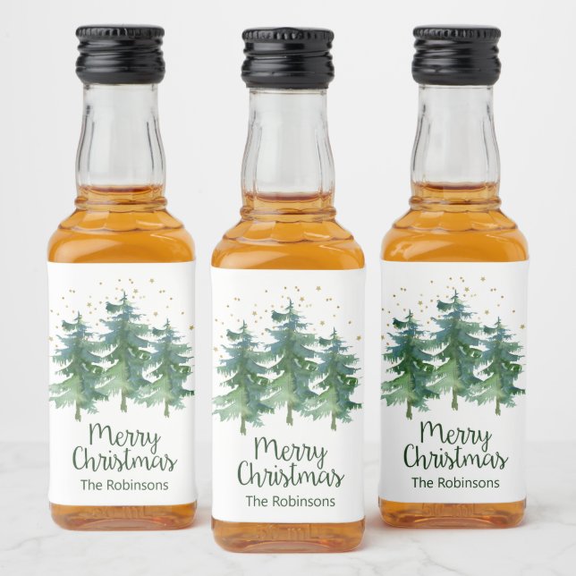 Winter Forest Frohe Weihnachtsliquor Flasche Etike Alkoholflaschenetikett (Flaschen)