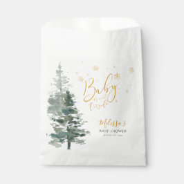 Winter Forest Gold Es ist kalte Outside Baby Dusch Geschenktütchen