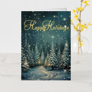 Winter Forest Holiday Foil Card