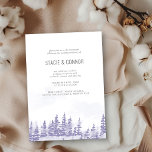 Winter Forest Lavender Grey Wedding Reception Only Einladung<br><div class="desc">Winter wedding reception only invitation with scenic watercolor design in shades of lavender and grey. The snow scene features a romantic mountain forest landscape with pine trees, drifts and a light snow flurry. All of the text is editable, including the "join us in the mountains" intro. If you would like...</div>