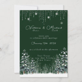 Winter Forest Snow Pine Trees Hochzeit Einladung