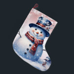 Winter Forest Snowman | Pink Großer Weihnachtsstrumpf<br><div class="desc">Fügen Sie eine festliche Touch zu Ihrem Kamin in dieser Ferienzeit mit einem Pink Winter Forest Snowman Weihnachtsfest Strumpf. Im Strumpf Design finden Sie einen niedlichen Schneemann in einem bezaubernden Top-Hut und Schal stehend in einer Winterwaldszene mit fallendem Schnee und einem Raum, den Sie für Ihre Personalisierung hinzufügen können. Mit...</div>