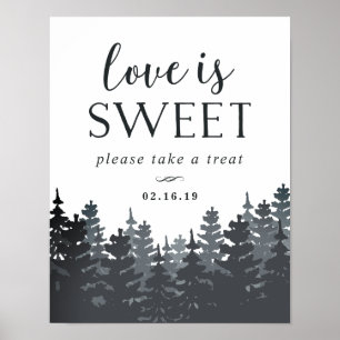 Winter Forest Wedert Dessert Table Sign Poster