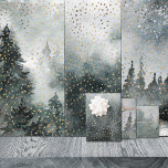 Winter Forest Woodland Golden Snow Watercolor Geschenkpapier Set<br><div class="desc">Kraft paper style Christmas wrapping paper for the holidays. Give your gifts a rustic kraft look that features winter themes like forest woodlands,  winter animals,  birds,  spruce trees,  holly,  berries and winter foliage,  all painted in beautiful watercolors.</div>