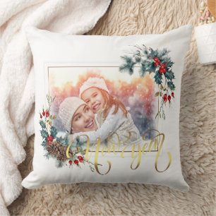Winter-Foto Imitate Gold Foil Stil Kissen