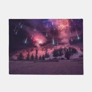 Winter Foto Schnee Feuerwerk Weihnachten Fußmatte
