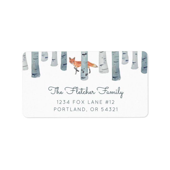 Winter Fox Adressaufkleber (Vorne)