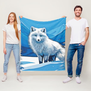 Winter Fox Art Fleecedecke