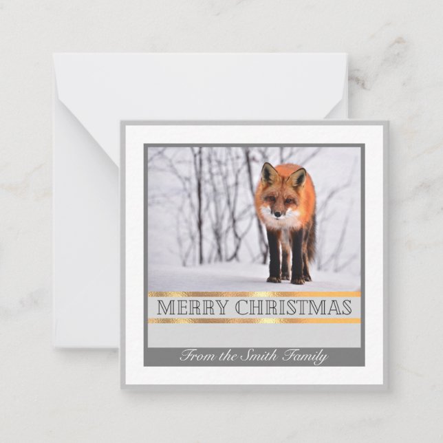 Winter Fox Family Grußkarte Mitteilungskarte (Vorderseite)