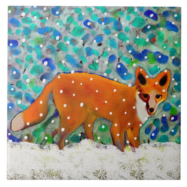 Winter Fox Keramik Kitchenette Fliese (Vorderseite)