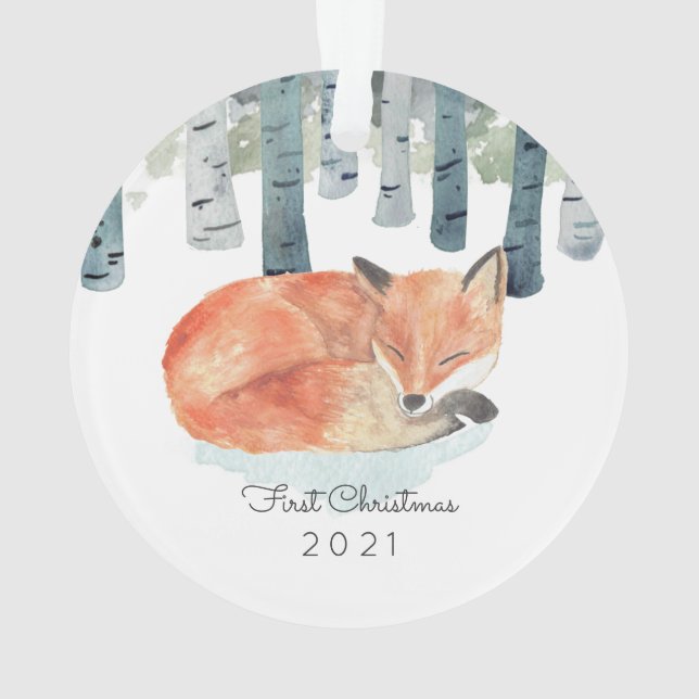 Winter Fox Keramik Ornament (Rückseite)