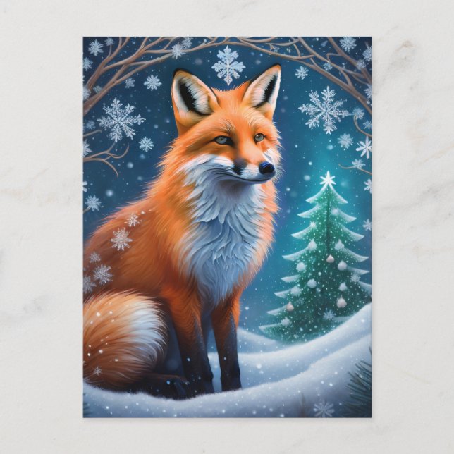 Winter Fox Postkarte (Vorderseite)
